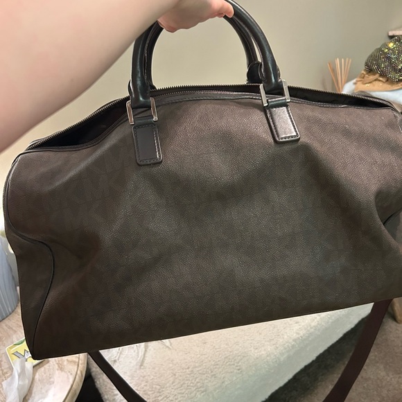 Michael Kors large weekender bag brown monogram print - Picture 3 of 5